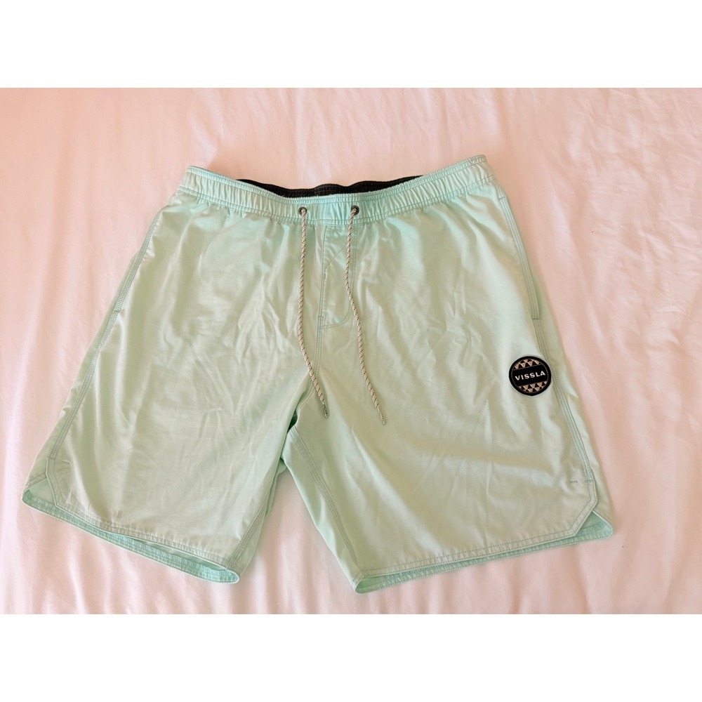Vissla Mens Light Green Upcycled Coconut Stretch Swim Board Shorts XL M1361SSE